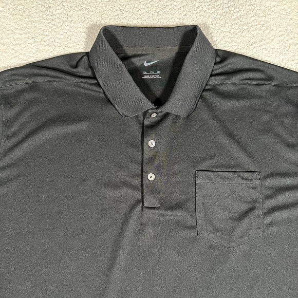 Nike Shirt Mens XXL Black Golf Polo‎ Performance Stretch Dri-Fit Casual Logo 2XL - Picture 1 of 13